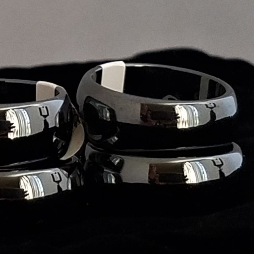 Set of 2 MENS Sz 11.75 HEMATITE rings Unisex - Picture 5 of 7